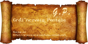 Grünczveig Pentele névjegykártya